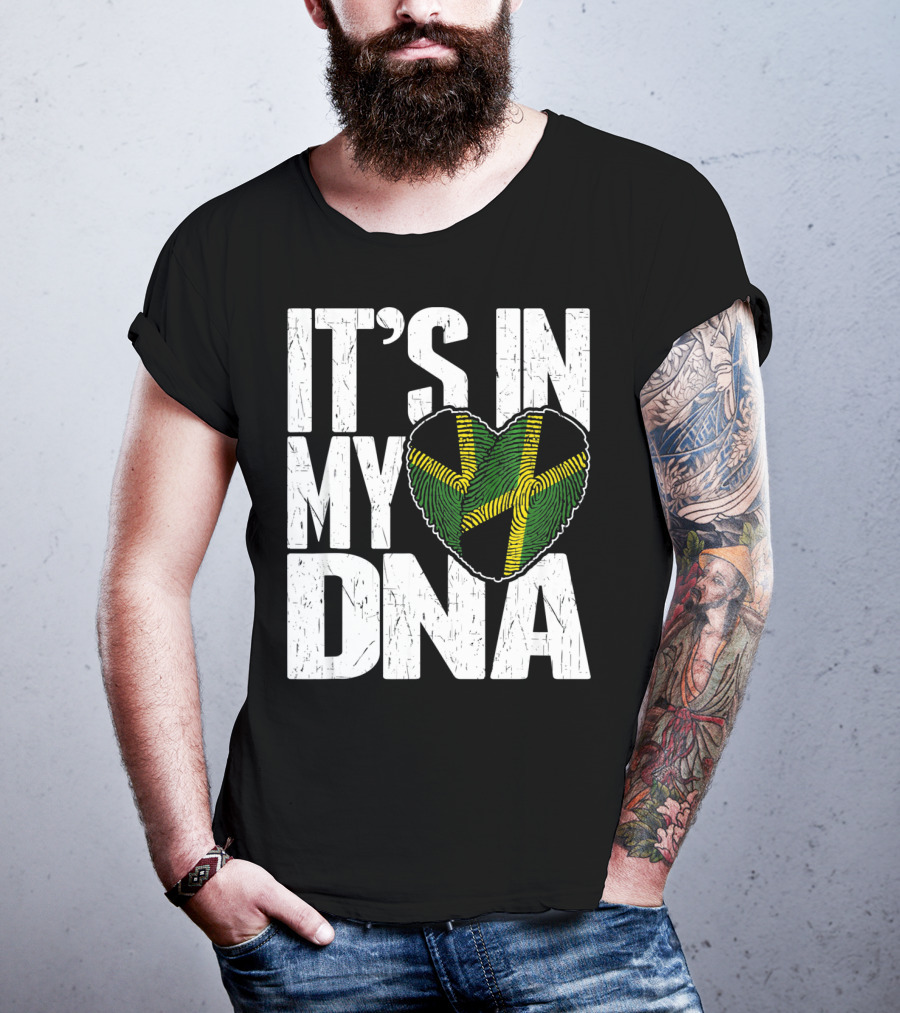 IT'S IN MY DNA Jamaican Flag Heart T-Shirt