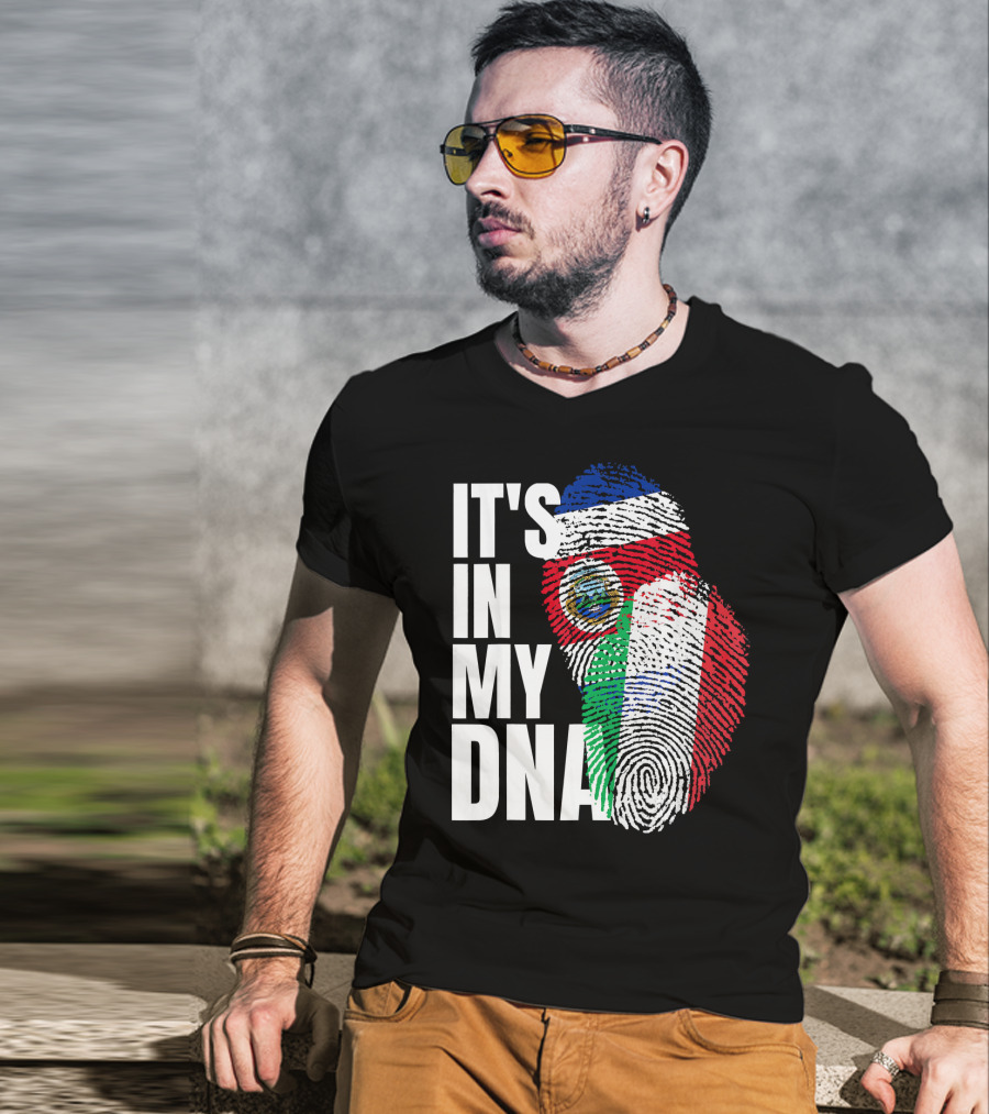 It's In My DNA Costa Rican Italian Flag Mix T-Shirt