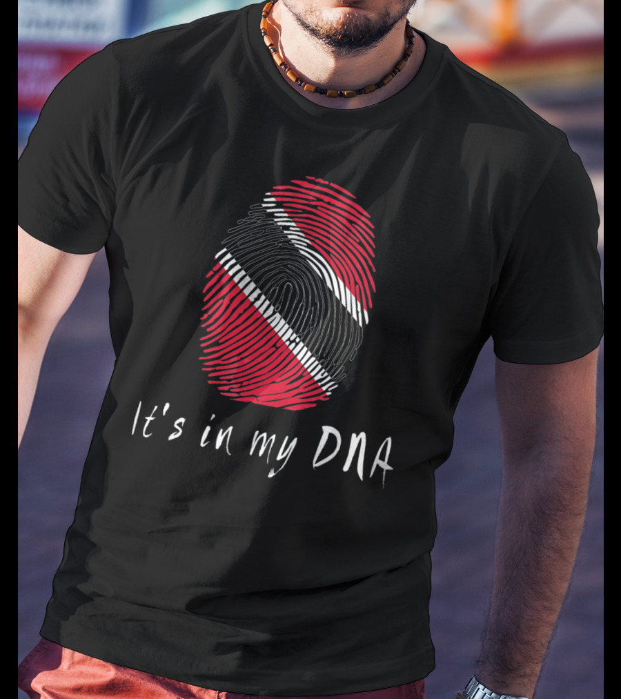 Trinidad Flag It's In My DNA Fingerprint T-Shirt