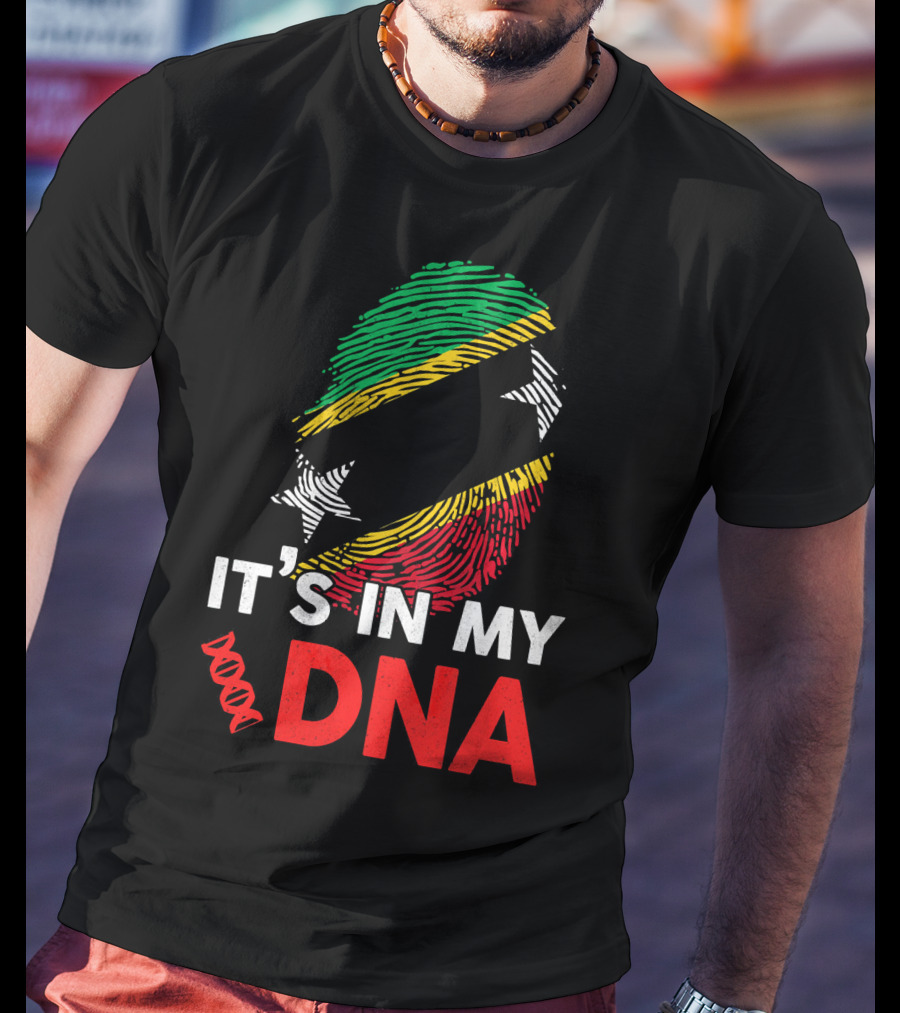 St Kitts And Nevis Fingerprint It's In My DNA T-Shirt