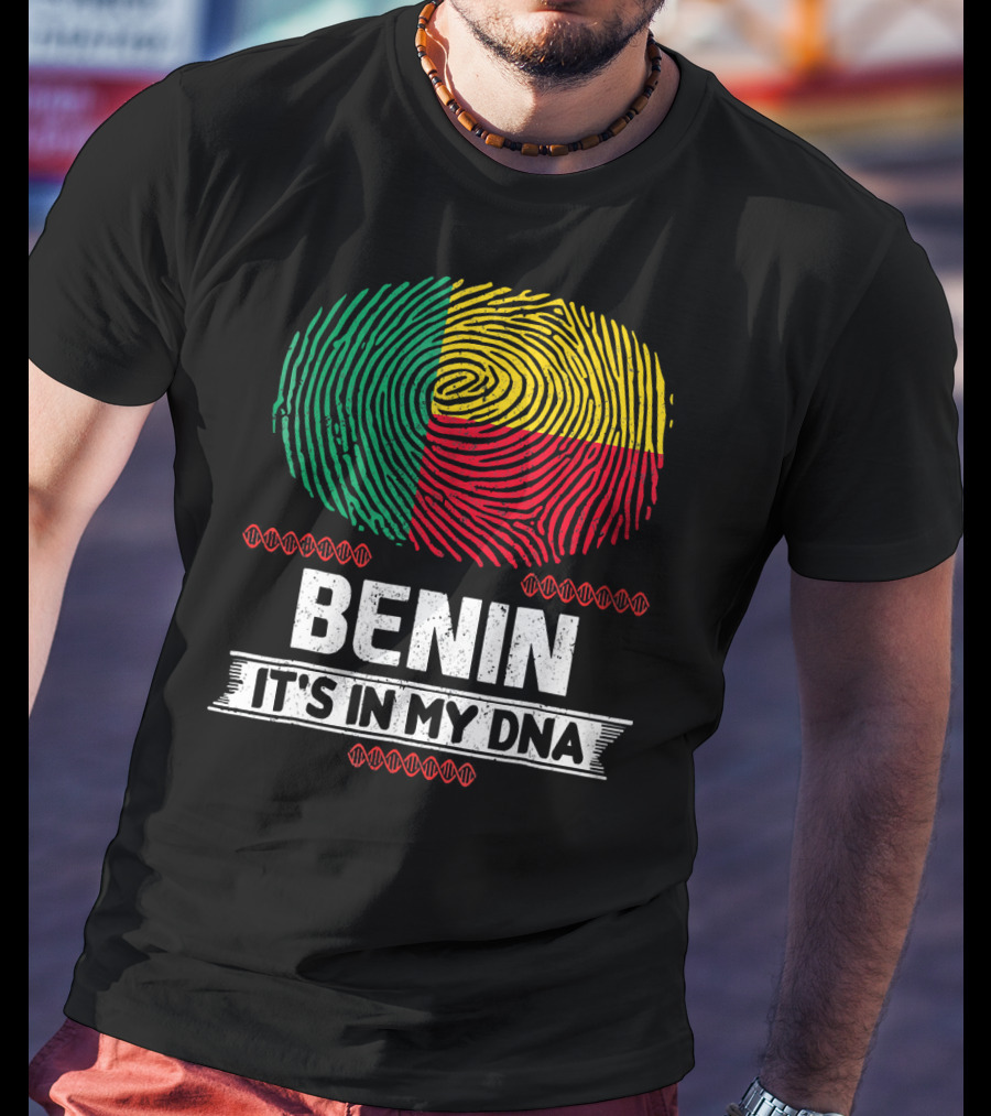 Benin It's In My DNA Beninese Flag Fingerprint T-Shirt