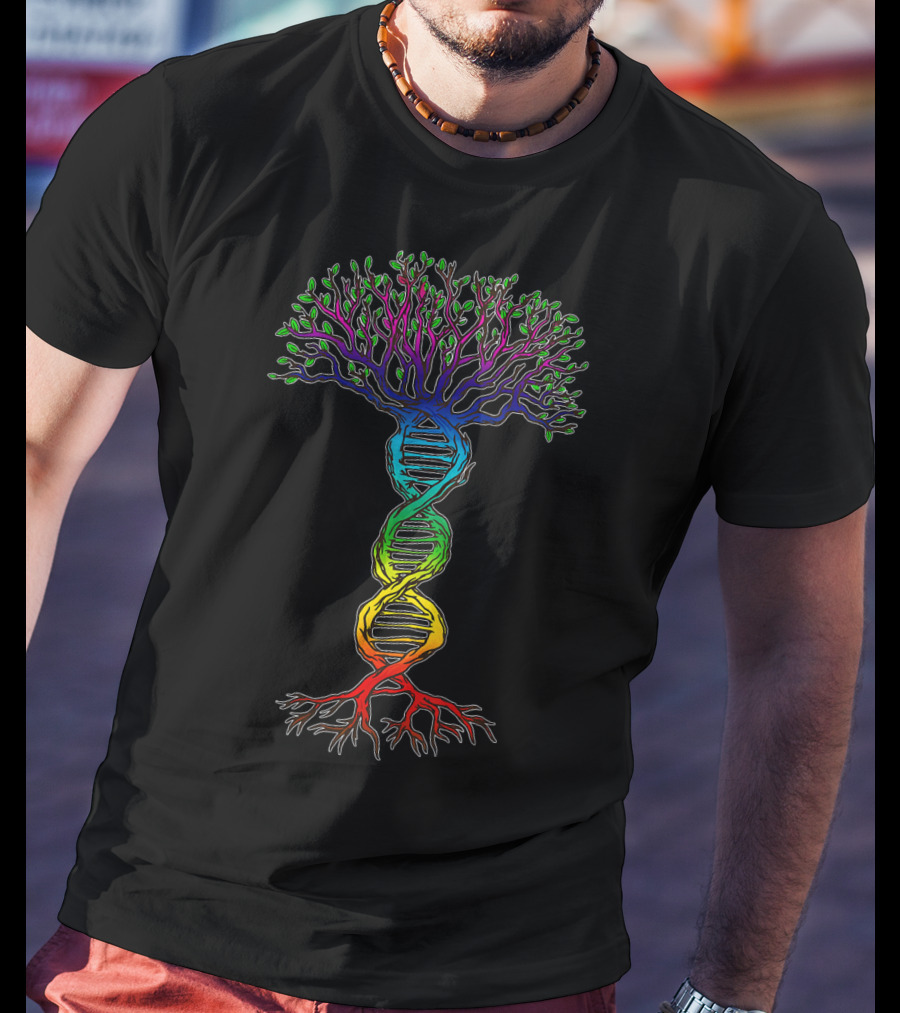 Tree Of Life Rainbow Chakra DNA Elements T-Shirt
