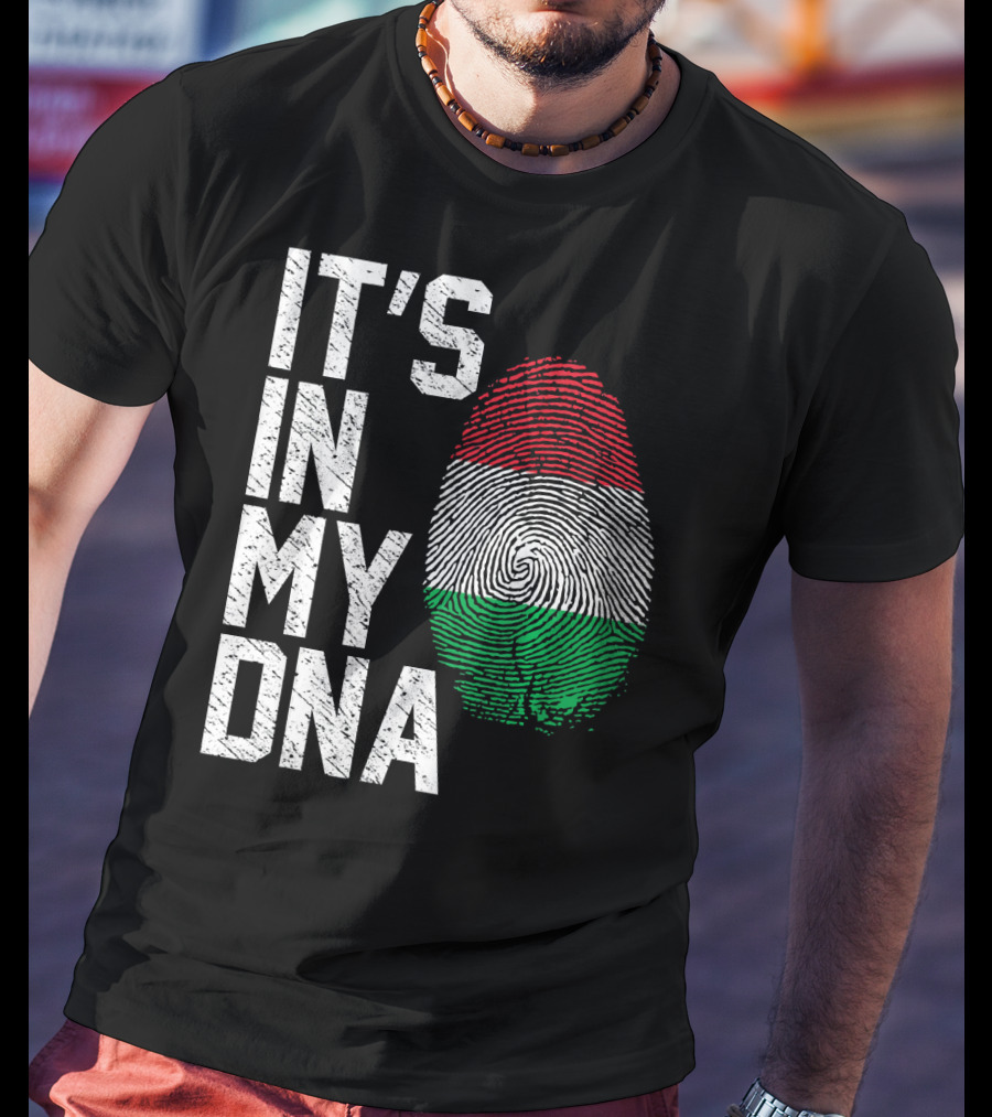 It's In My DNA Italian Italy Flag Fingerprint T-Shirt