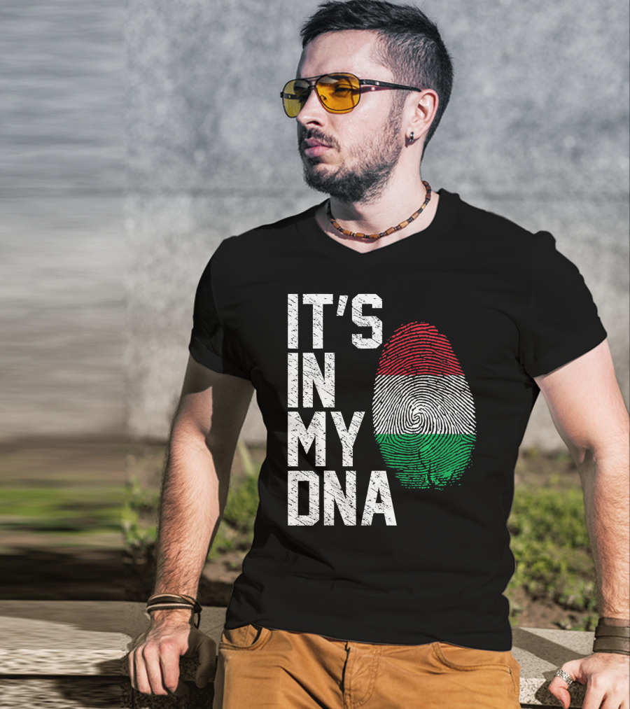 It's In My DNA Italian Italy Flag Fingerprint T-Shirt