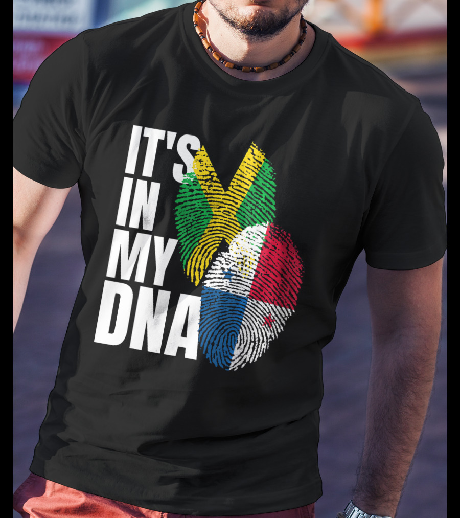 Panamanian And Jamaican Mix It's In My DNA Flag Her T-Shirt