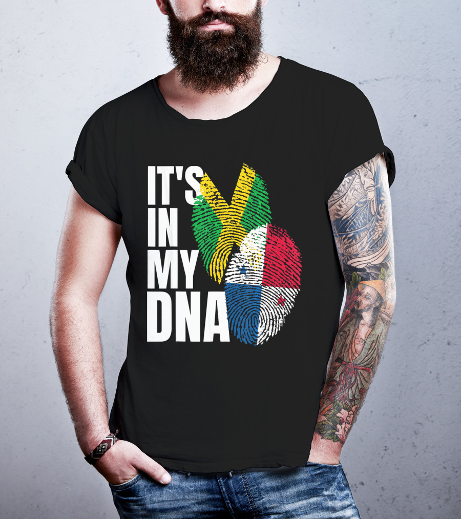 Panamanian And Jamaican Mix It's In My DNA Flag Her T-Shirt