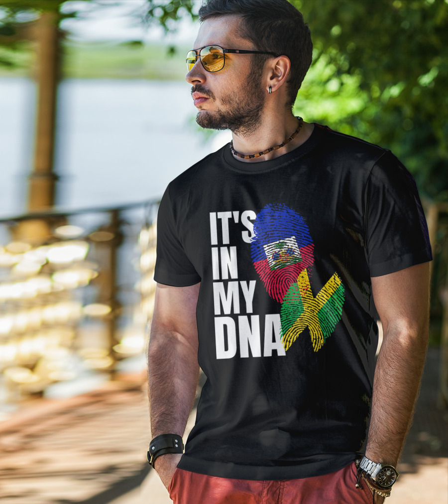 Jamaican Haitian Mix It's In My DNA Flag Heritage T-Shirt