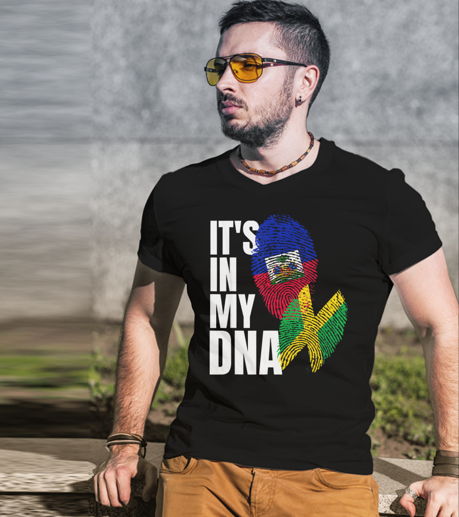 Jamaican Haitian Mix It's In My DNA Flag Heritage T-Shirt