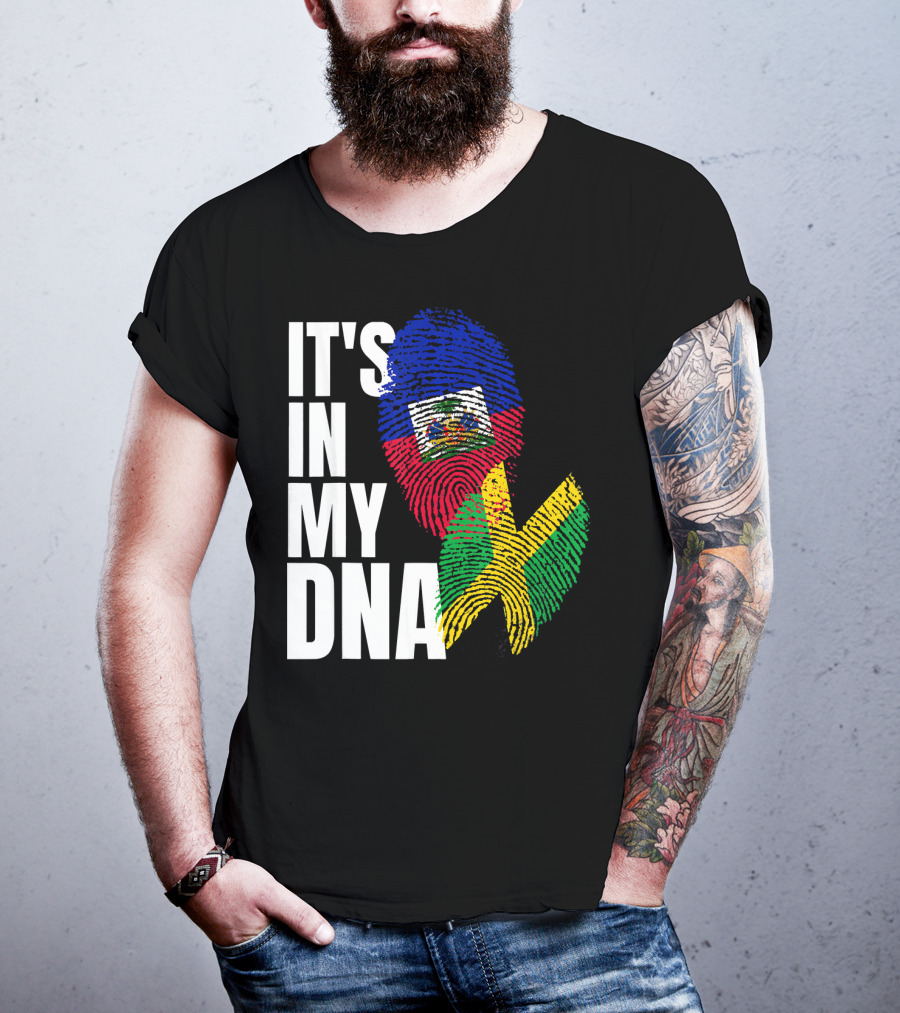 Jamaican Haitian Mix It's In My DNA Flag Heritage T-Shirt