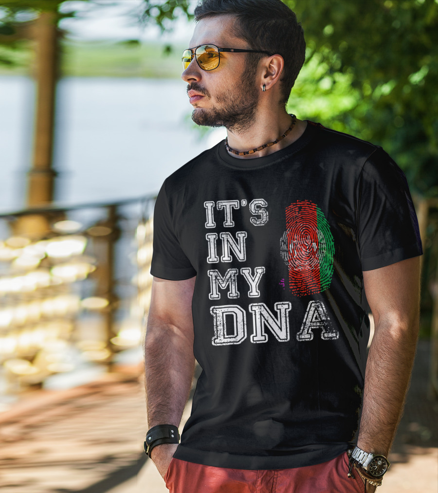 IT'S IN MY DNA Afghanistan Flag Fingerprint T-Shirt