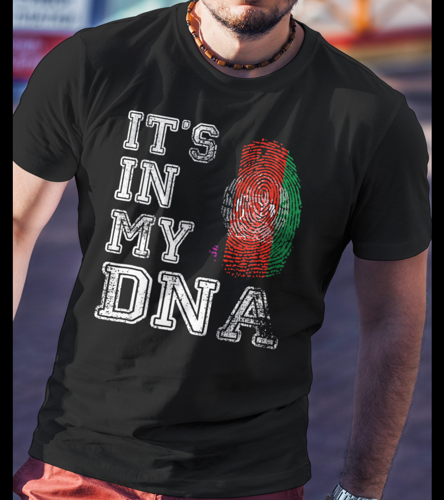 IT'S IN MY DNA Afghanistan Flag Fingerprint T-Shirt