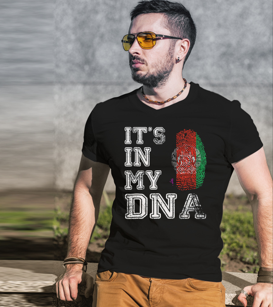 IT'S IN MY DNA Afghanistan Flag Fingerprint T-Shirt