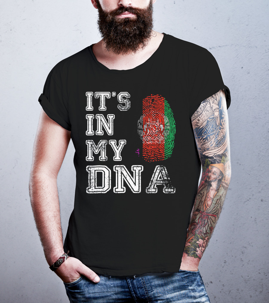 IT'S IN MY DNA Afghanistan Flag Fingerprint T-Shirt