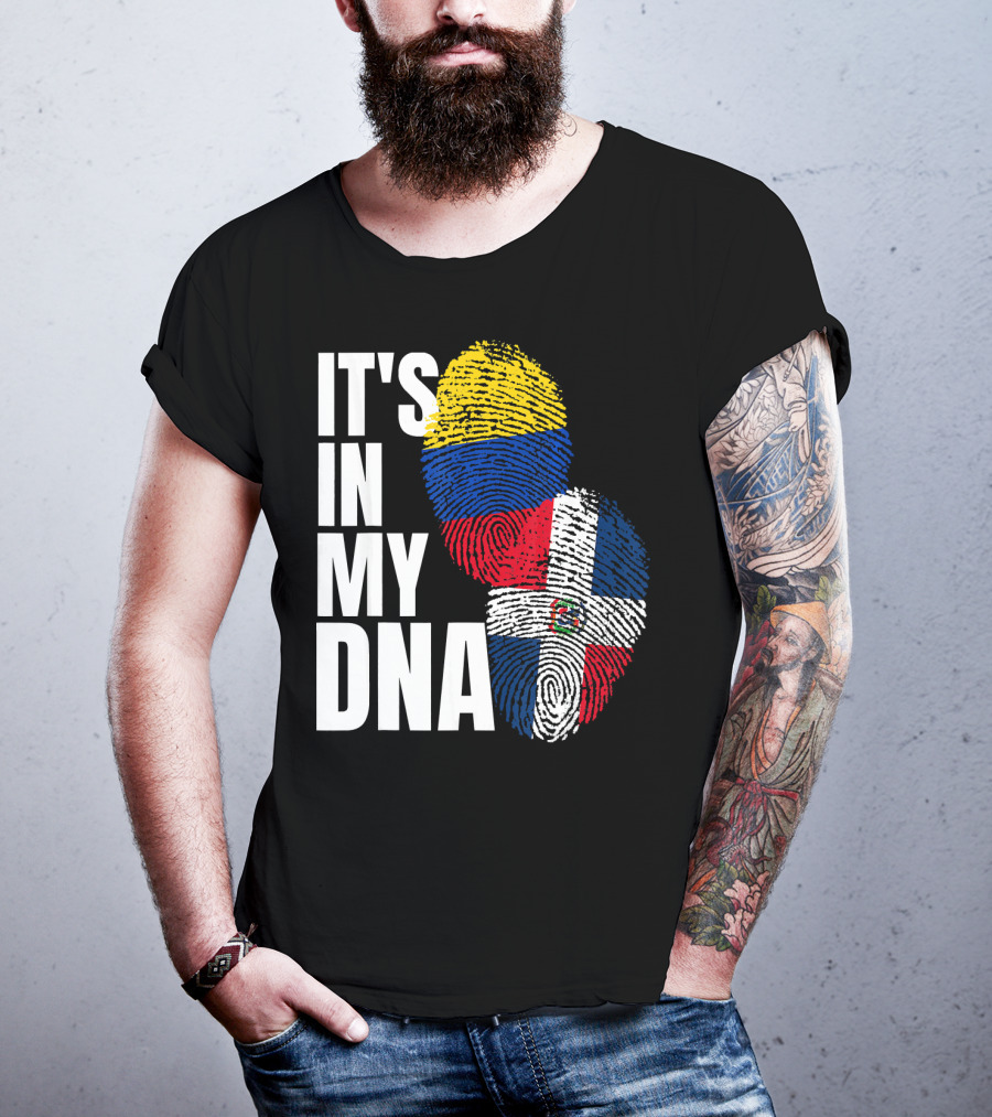 Dominican And Colombian DNA Flag It's In My DNA T-Shirt