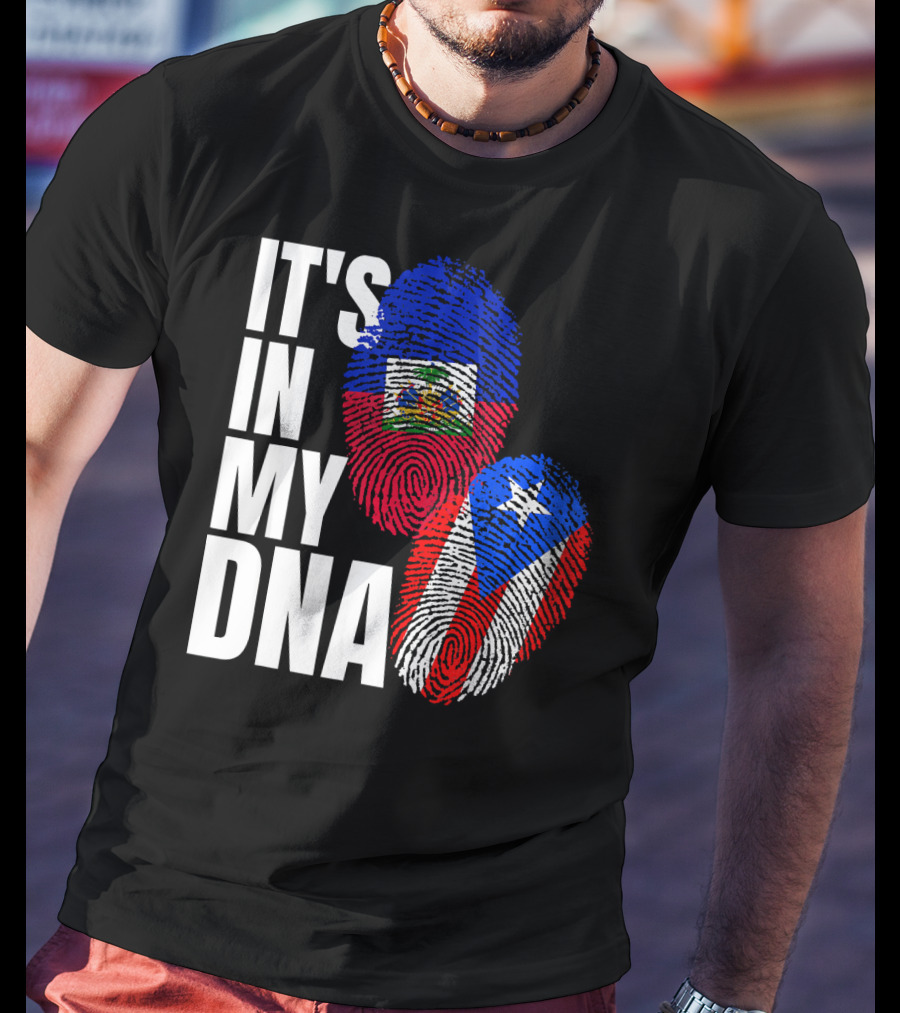 It's In My DNA Haitian Puerto Rican Flag Heritage T-Shirt