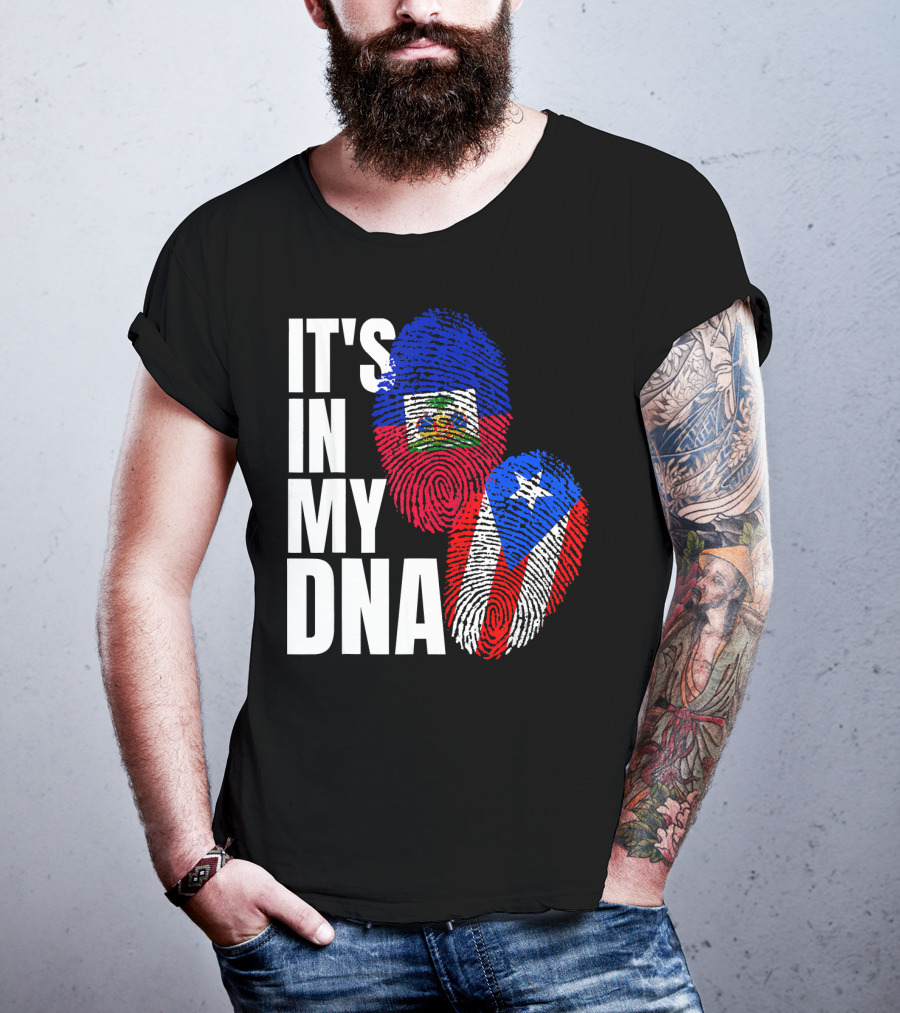 It's In My DNA Haitian Puerto Rican Flag Heritage T-Shirt
