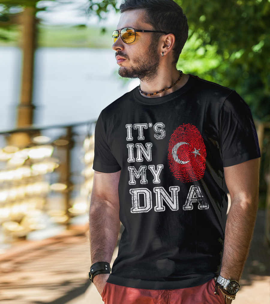 It's In My DNA Turkey Flag Fingerprint T-Shirt