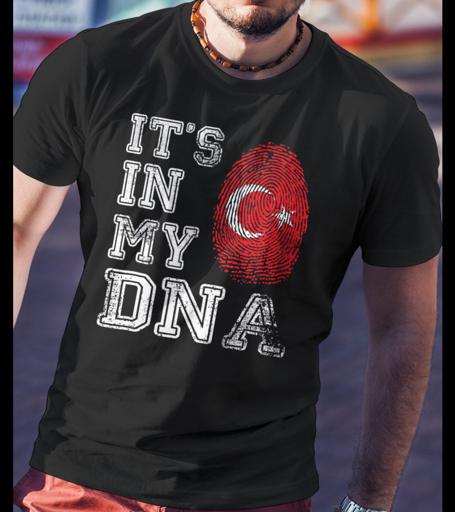 It's In My DNA Turkey Flag Fingerprint T-Shirt