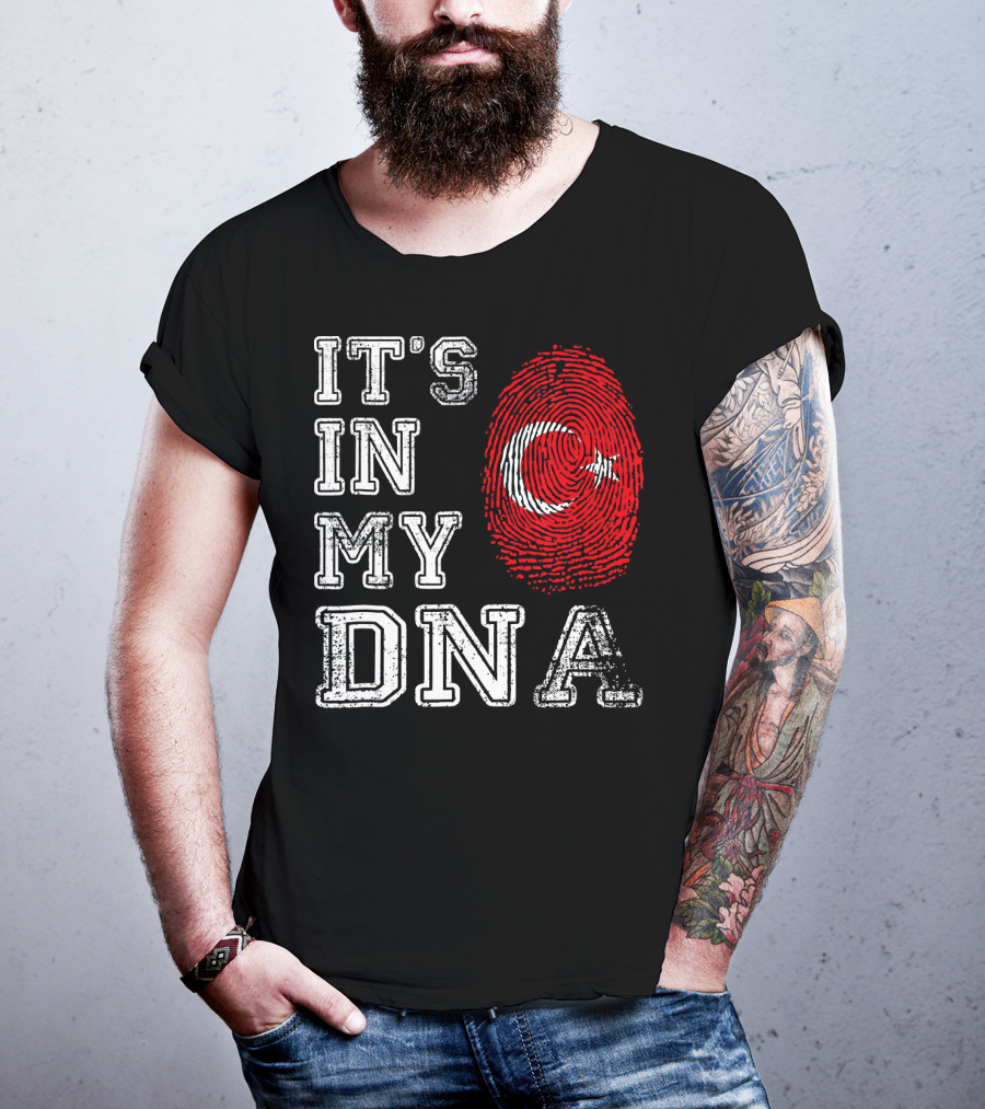 It's In My DNA Turkey Flag Fingerprint T-Shirt