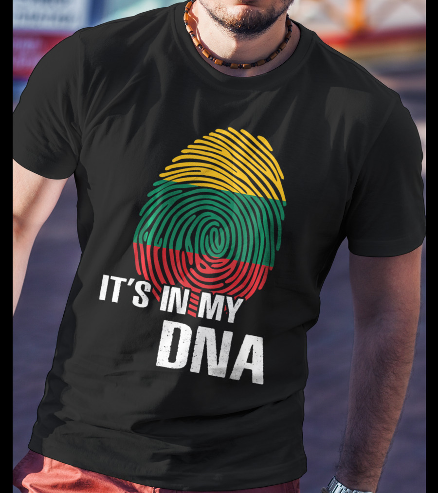 It's In My DNA Lithuania Fingerprint Lithuanian Flag T-Shirt