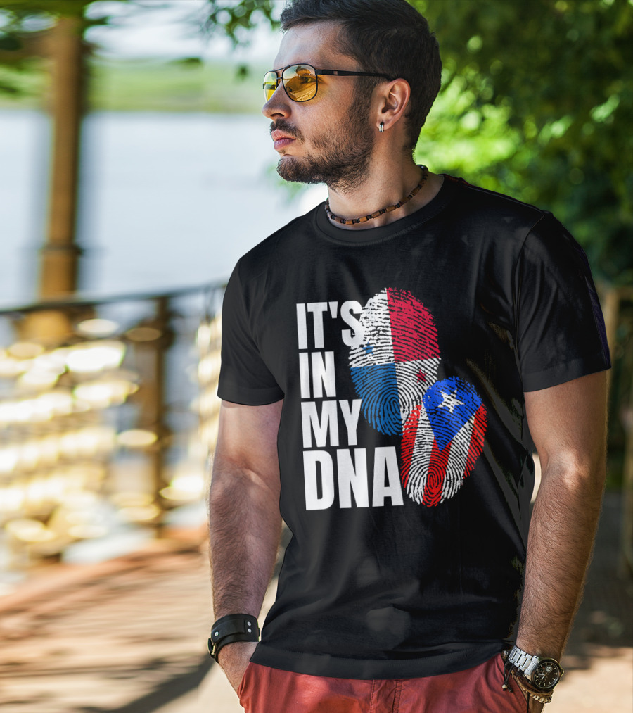 Panamanian Puerto Rican It's In My DNA Fingerprint Flag T-Shirt