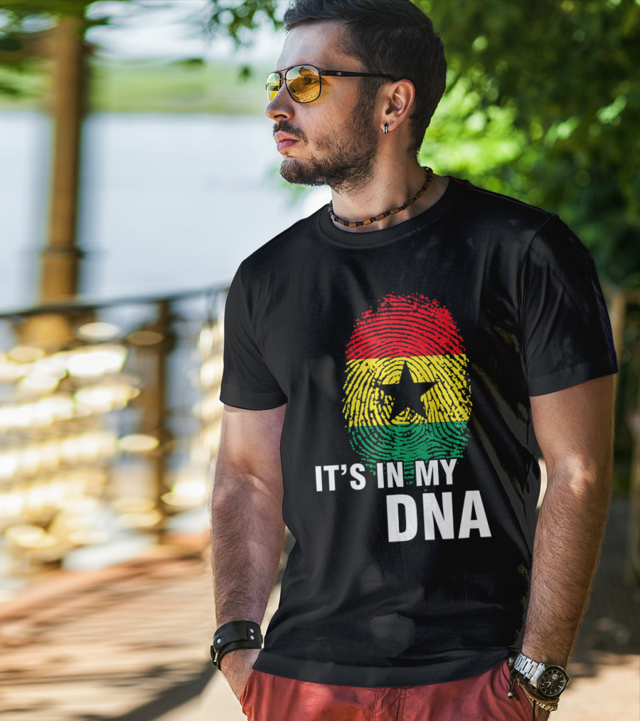 Ghanaian Flag Fingerprint It's In My DNA T-Shirt