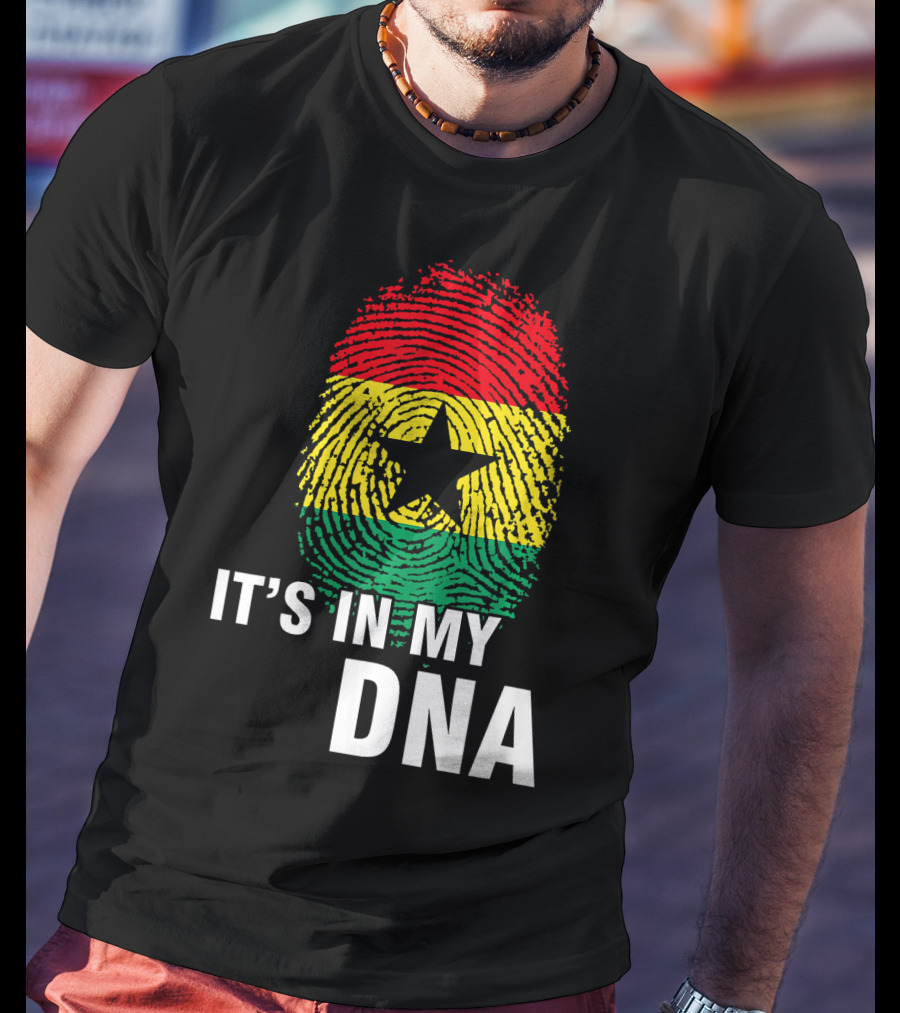 Ghanaian Flag Fingerprint It's In My DNA T-Shirt