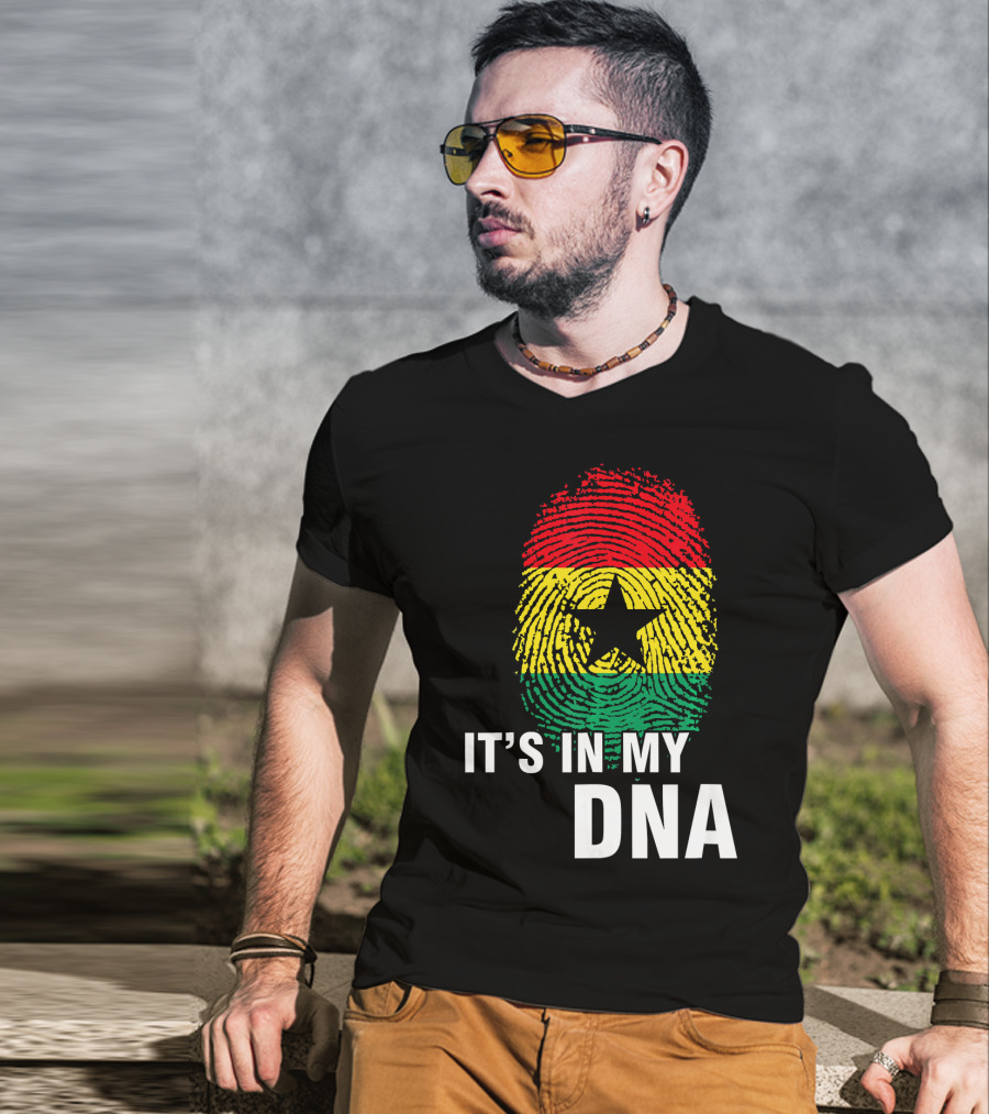 Ghanaian Flag Fingerprint It's In My DNA T-Shirt