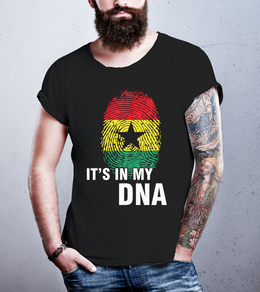 Ghanaian Flag Fingerprint It's In My DNA T-Shirt