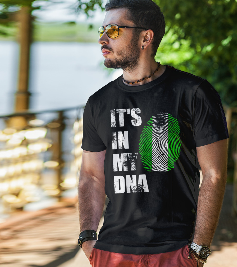 It's IN My Dna Nigerian Flag Fingerprint T-Shirt