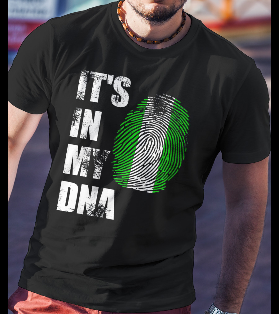 It's IN My Dna Nigerian Flag Fingerprint T-Shirt