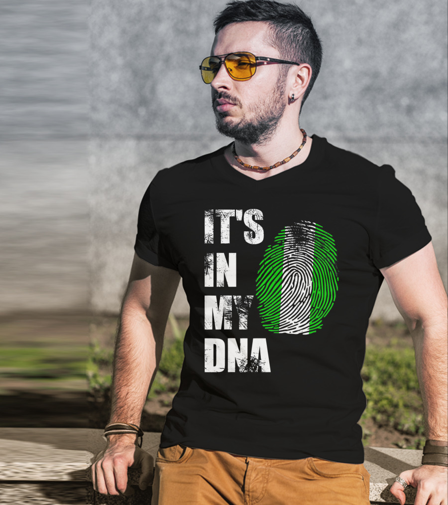 It's IN My Dna Nigerian Flag Fingerprint T-Shirt