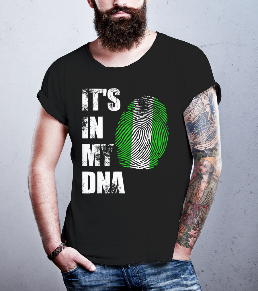 It's IN My Dna Nigerian Flag Fingerprint T-Shirt