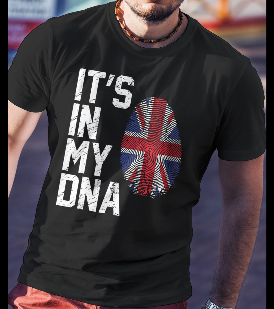 It's In My DNA British Flag Fingerprint T-Shirt