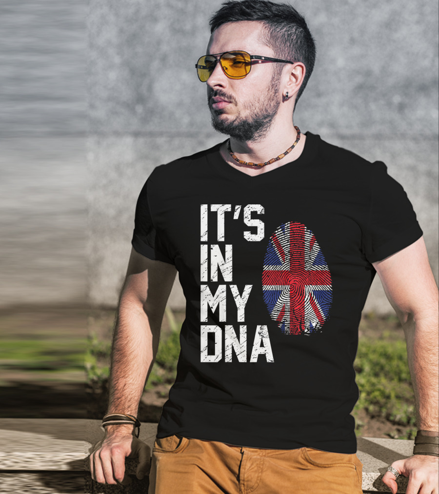 It's In My DNA British Flag Fingerprint T-Shirt