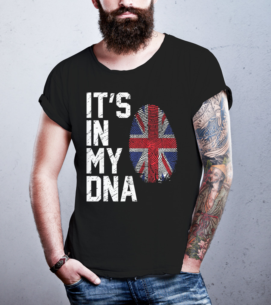 It's In My DNA British Flag Fingerprint T-Shirt