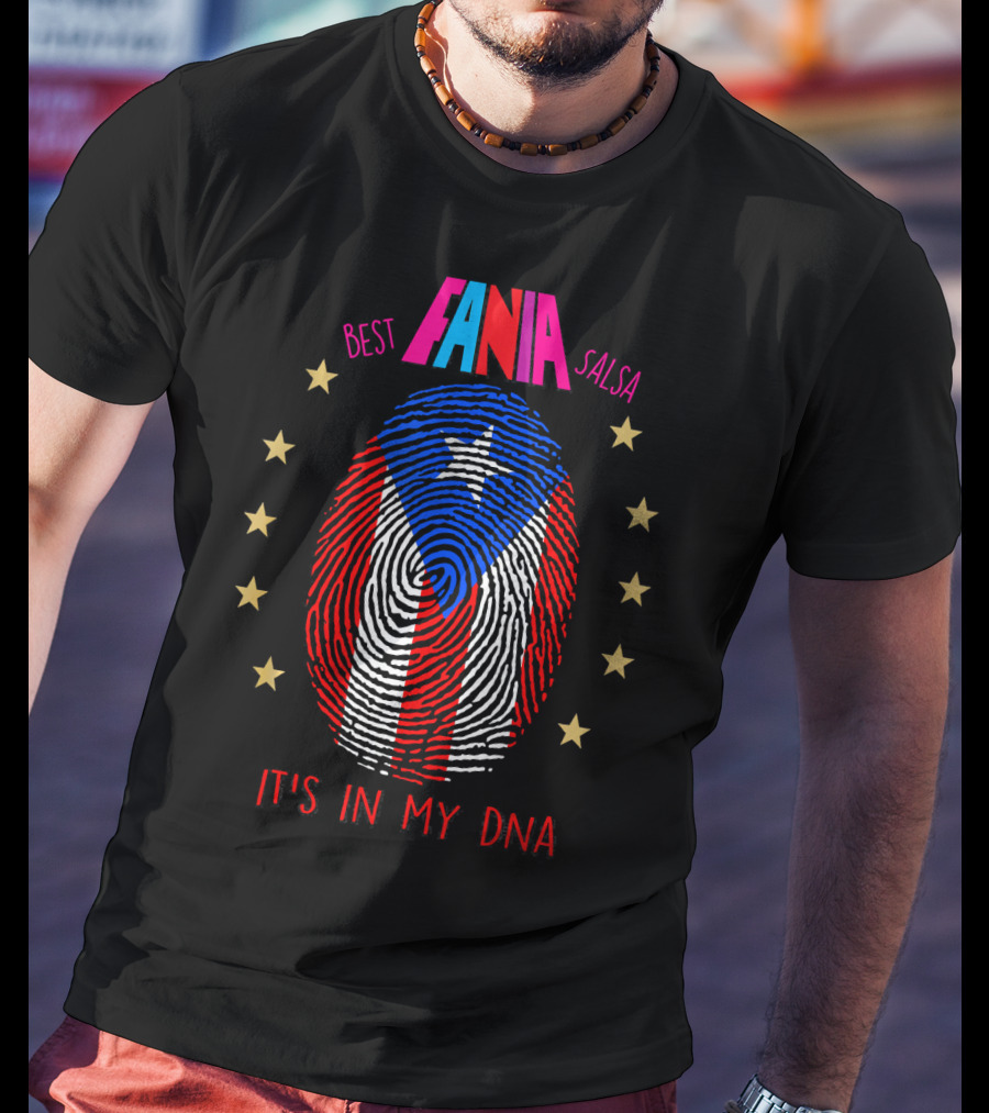 Fania Best Salsa Puerto Rico Fingerprint It's In My DNA T-Shirt