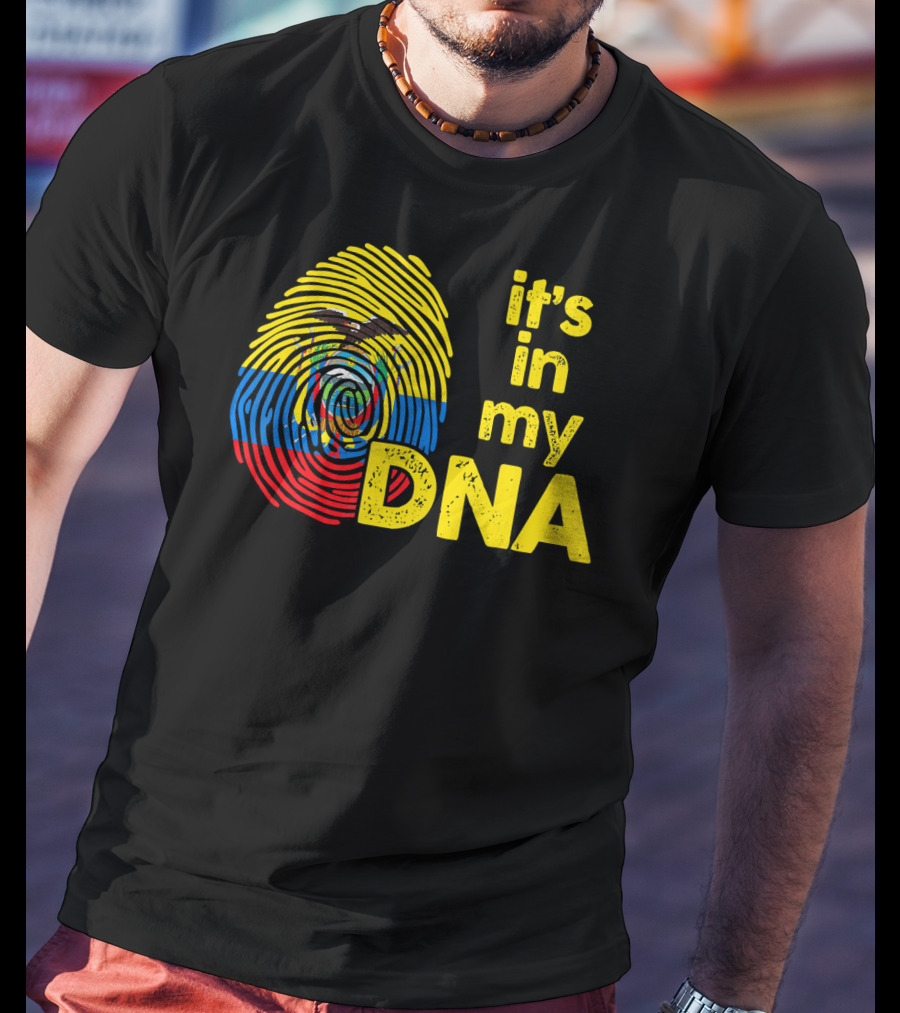 Ecuador Flag Fingerprint It's In My DNA T-Shirt