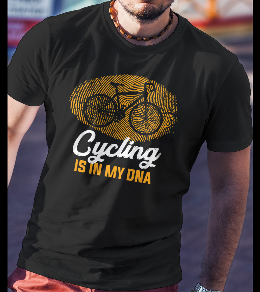 Cycling Is In My DNA Fingerprint Bicycle T-Shirt