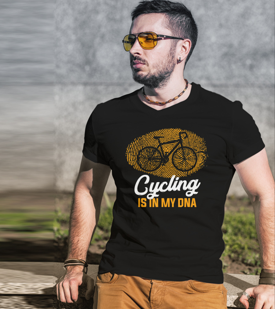 Cycling Is In My DNA Fingerprint Bicycle T-Shirt