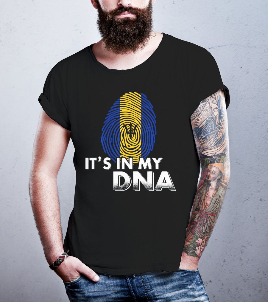 Barbados It's In My DNA Fingerprint Flag T-Shirt