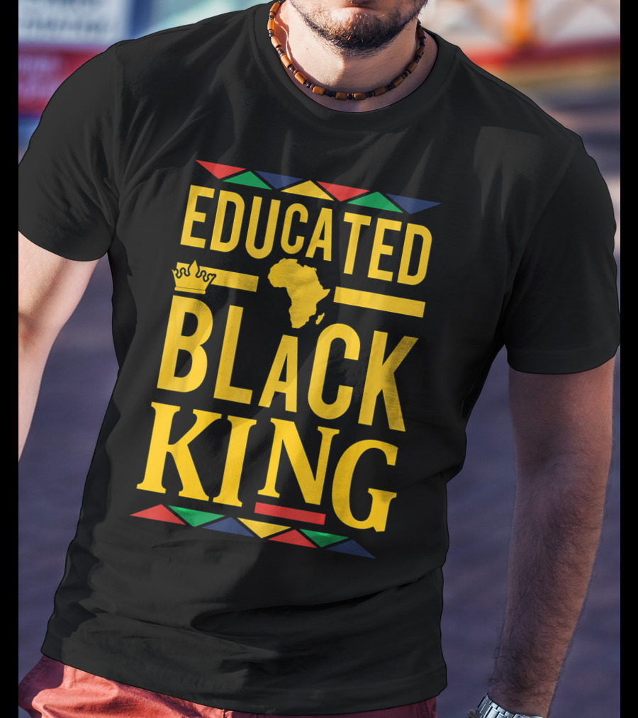 Educated Black King Africa Crown Dashiki T-Shirt