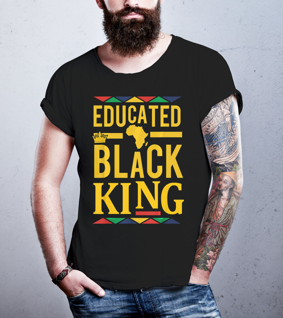 Educated Black King Africa Crown Dashiki T-Shirt
