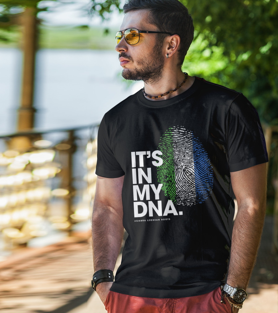 IT'S IN MY DNA Sierra Leonean Roots Fingerprint T-Shirt