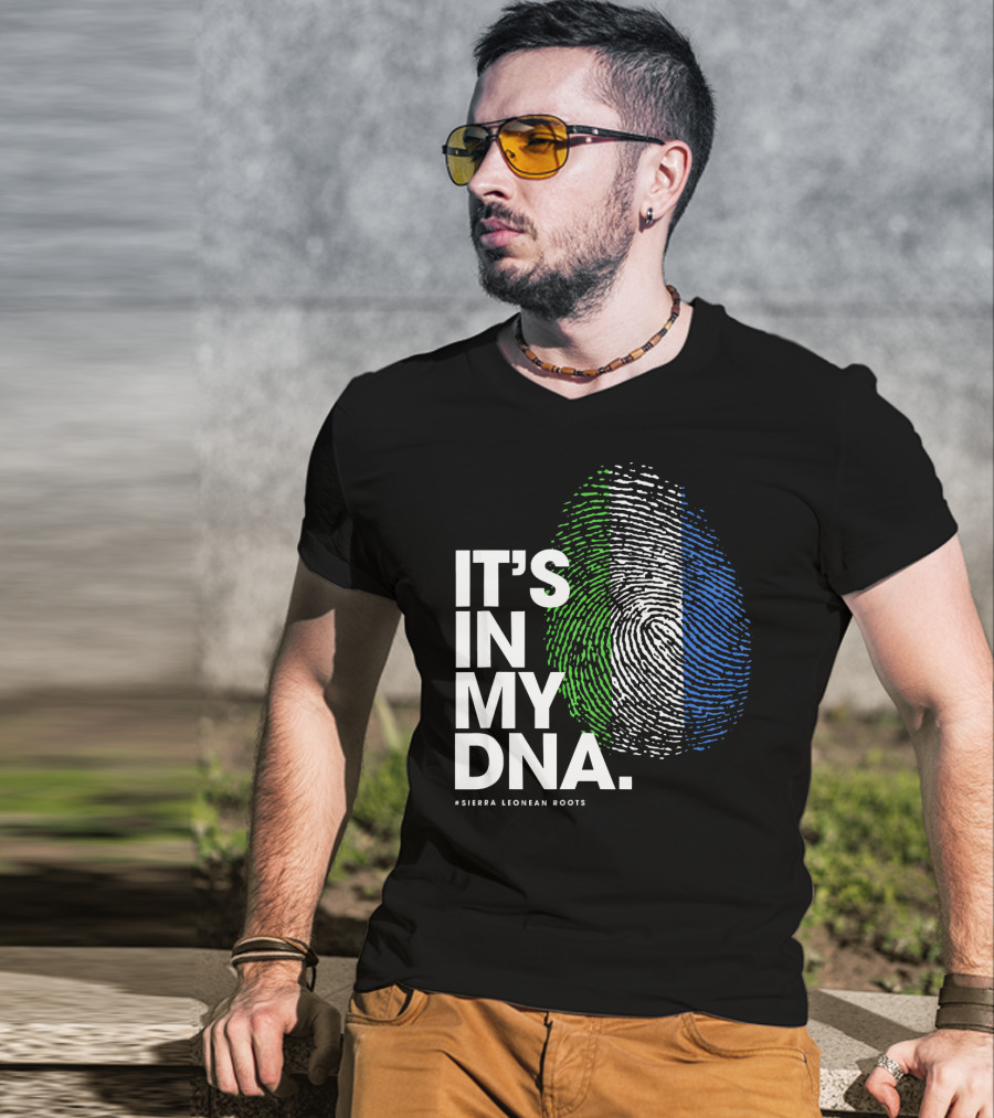 IT'S IN MY DNA Sierra Leonean Roots Fingerprint T-Shirt