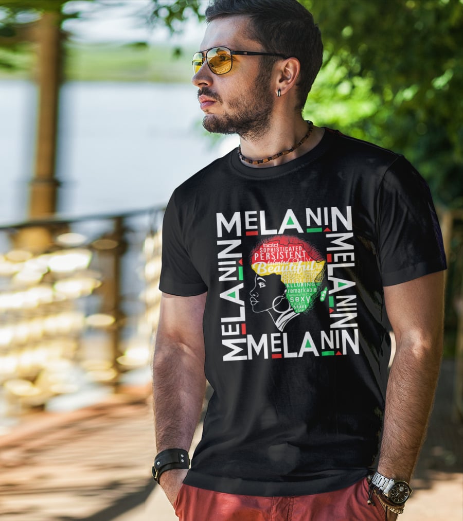 Beautiful Black Queen Melanin Bold Persistent Talented Fun Brave Alluring T-Shirt