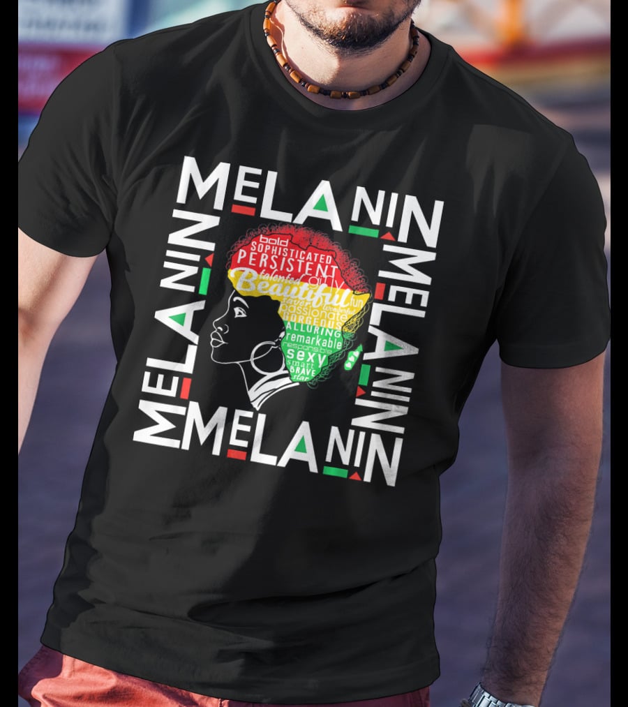 Beautiful Black Queen Melanin Bold Persistent Talented Fun Brave Alluring T-Shirt