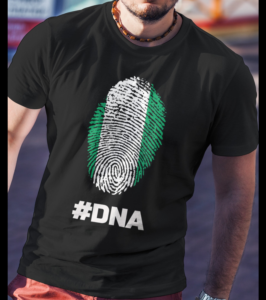 DNA Nigeria Black History Holiday Fingerprint T-Shirt