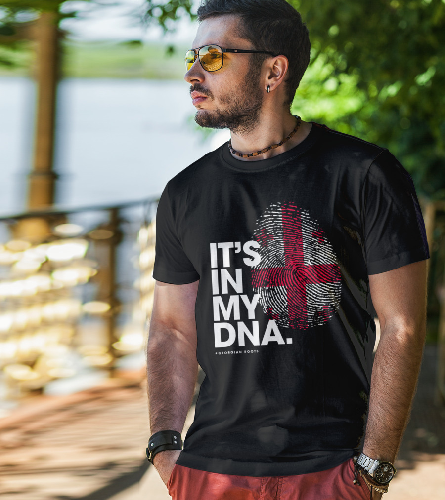 IT'S IN MY DNA Georgia Flag Georgian Roots T-Shirt