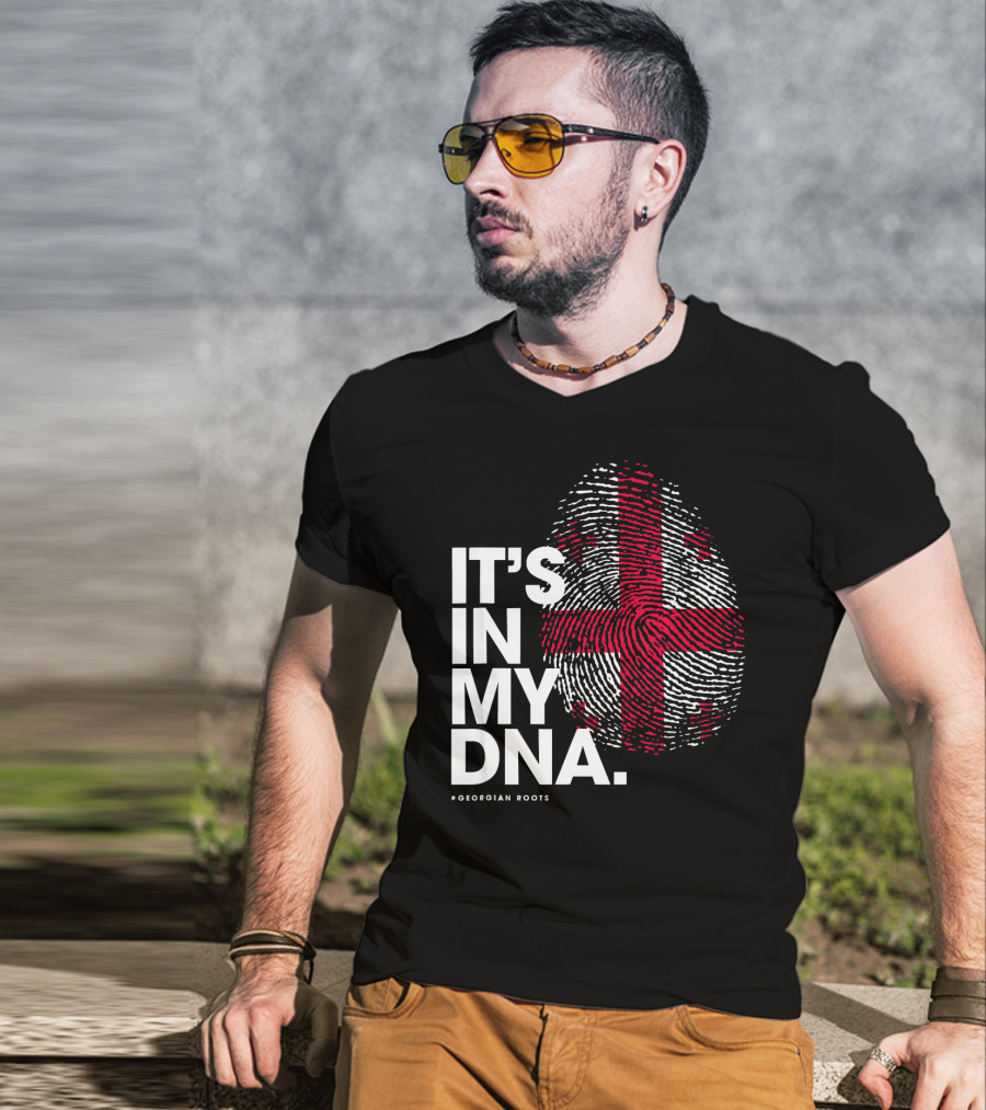 IT'S IN MY DNA Georgia Flag Georgian Roots T-Shirt